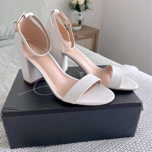 NWOT White Heels with Ankle Strap
